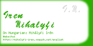iren mihalyfi business card